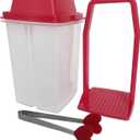 Pickle Container with Strainer | BPA Free Chilero Container Jalapenos Jalapeos | Pickle Jar with Lifter | Complete with Tong (Red) for Pickles, Cornichon, and Food Storage, Pickles Keeper