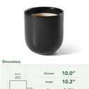 LE TAUCI 10 Inch Plant Pot, Ceramic Pots for Plants with Drainage Hole and Rubber Plug, Plant Pots Indoor for Olive Tree, Cylinder Planter Pot for Home Patio Office, Black