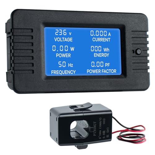 AC 80-260V 100A LCD Digital Display Multi-Function Power Monitor Voltage Current Frequency Power Factor Energy Meter Ammeter Voltmeter with Split Core Current Transformer: Amazon.com: Tools & Home Improvement