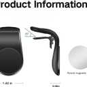 2-Pack Magnetic Car Phone Holder - 360 Rotating L-Shaped Air Vent/Dashboard Holder, Suitable for iPhone, Samsung, Huawei (Black + Red)