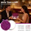 Valentines Day Flowers Roses Gifts for Her,28pcs Purple Forever Preserved Roses in Round Gift Box,Valentines Day Delivery Prime Gifts-Roses Gifts for Women,Mom.