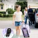 Choco Mocha Girls Suitcase with Wheels, Kids Rolling Duffle Bag Luggage for Travel 22inch, Galaxy Purple