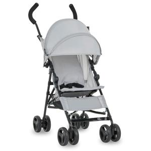Dream On Me Rover Convenience Baby Stroller Lightweight & Compact Travel Umbrella Stroller, Quick One-Hand Fold, Lockable Rear Wheels, Adjustable Canopy, 3-Point Safety Harness & Cup Holder Grey