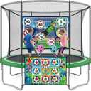 Trampoline Sticky Soccer Ball Game Accessories with 2 Inflatable Balls, Double Side Soccer Goal Target Attachment Fits 8 10 12 14 15 16 FT Trampoline, Indoor Outdoor Lawn Backyard Game
