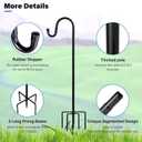 Shepherd Hooks for Outdoor, ToyHotels 1 Pack 78 Inch Bird Feeder Pole with 5 Prongs Base for Hanging Lantern, Hummingbird Feeder, Lightweight Plant, Shepherds Hook for Bird Feeders for Outside