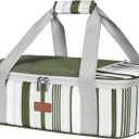 Lifewit Insulated Casserole Carrier for Hot or Cold Food, Casserole Dish with Lid and Carrying Case, Lasagna Holder for Potluck Parties/Picnic/Cookouts, Fits 9"x13" Baking Dish, Dark green (15.7 x 11.4 x 4.7inch)
