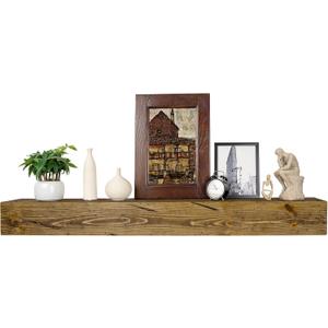 Fireplace Mantel,60 inch Rustic Wood Floating Mantel Shelves for Electric Fireplaces,Solid Wood Farmhouse Mantle for Over Fireplace (Distressed Walnut, 60x8x6)