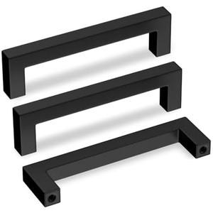 goldenwarm 10 Pack Black Cabinet Pulls 5in Drawer Pulls Modern Kitchen Cabinet Handles Black Dresser Stainless Steel Hardware