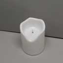 Homemory 6.3" x 8" Extra Large Outdoor Waterproof Candle with Auto 6-Hour Timer, Big Flameless Candle, Extra Wide and Tall Pillar Candle Battery Operated, White Plastic Made, Long Last for Months