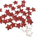 1000Pcs Gold Powder Cloth Embossed Stars - Elegant Decorative Accessories for DIY Crafts, Cards, Gift Wrapping, Fashion (Red)