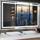 50"x30" LED Bathroom Mirror with Lights,Anti-Fog,3 Color Modes