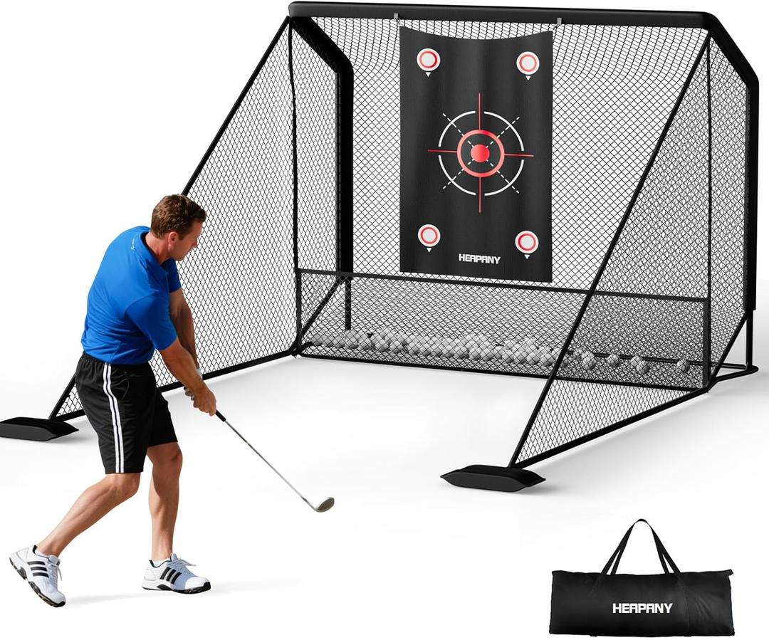 Golf Practice Net, 10x7ft Heavy Duty Golfnets for Indoor/Outdoor Training, Portable Hitting Nets with Carry Bag, Ideal Golfs Training Aid for Golfers Backyard Driving Chipping Swing