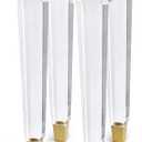 16 Inch Acrylic Furniture Legs Set of 4,Coffee Table,Desk,Bench Replacement Leg Home DIY Projects Modern Clear Decor (Square Leg/Gold Feet)