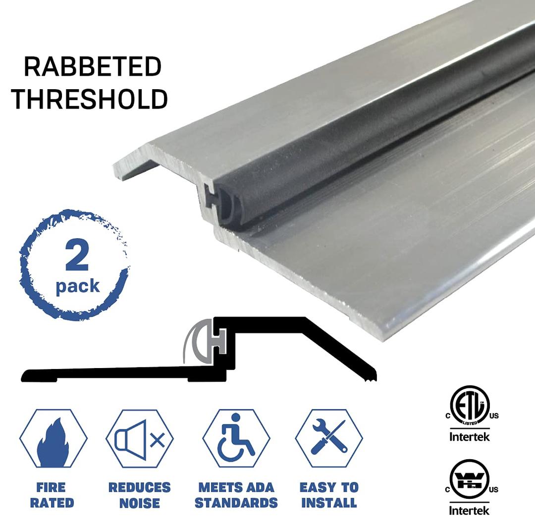 1 Pack Mill Aluminum High Rabbeted ThresholdSaddle with Solid Rubber Extrusion 3465MA FH 10 x 1 12inchinch Supplied 3 1116inchinch W x 12inchinch H x 36inchinch L