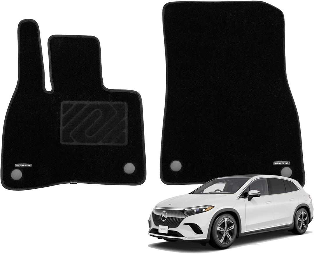 WENNEBIRD Superior Carpet Front Row Floor Mats for 2023-2025 Mercedes-Benz EQS SUV (X296) / EQE SUV (X294), Premium All Weather Anti-Slip Waterproof Floor Liners, 0.6 Inch Thickness Rugs - 2pc (2023-2025 EQS / EQE SUV 2pc)
