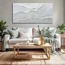 NBAODAN Modern Abstract Art Wall Decor White Textured Wall Art Gold Foil Decorations Artwork Contemporary Pictures for Living Room Bedroom Hallway 24x48 Inch