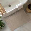 Avalon Towels Beige Bath Mat - 100% Cotton Set of 2 Absorbent Bathmat - Bathroom Mats Quick Dry Bath Mats for Bathrooms (22x34 Inches)