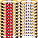 Tondiamo 24 Pack Teacher Bracelet Teacher Appreciation Gift Polymer Clay Apple Beaded Bracelets Pencil Stackable Bracelets Graduation Cute Charm Jewelry Gift(Elegant Colors)