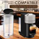 Water Tank Reservoir Replacement & Black Lid Cover Compatible with Nespresso Vertuo Next, Compatible with Krups XN910B XN9105 XN910C Coffee Machine, Coffee Machines Replacement Parts, Clear
