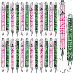 Sayglossy 24 Pcs Witch Pens Bulk Witch Themed Party Gifts Favors Pink and Green Gift Pens Set for Friends Girls Friendship Matching Office School for Party Supplies Decorations Gifts