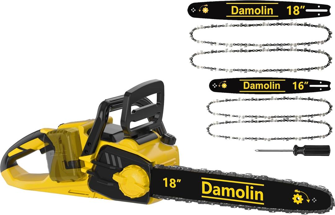 40V(20V*2) 16"+18" 2-IN-1 Brushless Chainsaw Cordless, Electric Powered Chainsaw Compatible with Dewalt Battery with Auto Oiler & Safety Lock Brake, for Tree Trimming Branch Wood Cutting(ONLY TOOL)