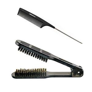 Clamp Hair Brush Straightener Detangler Splint Comb Nylon Bristle Double Sided Straightening Brush Air Vented Flat for Wet,Dry,Fine,Thick Natural Hair