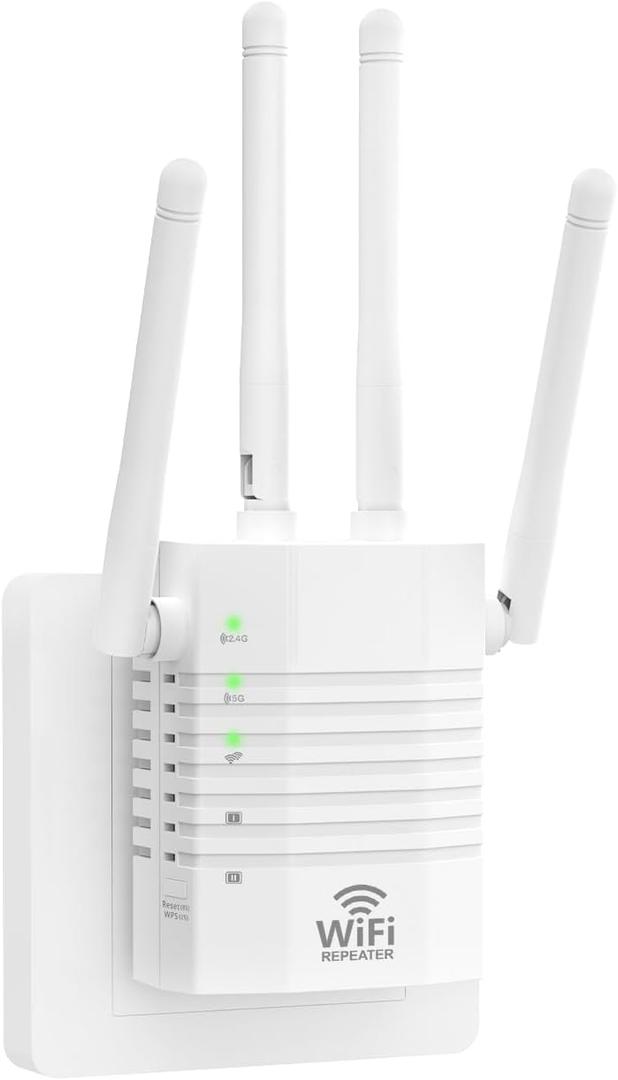 Dual Band 5GHz/2.4GHz WiFi Extender,1200Mbps WiFi Extender Signal Booster 12880 Sq.Ft Coverage, EasyMesh & 105 Device Support