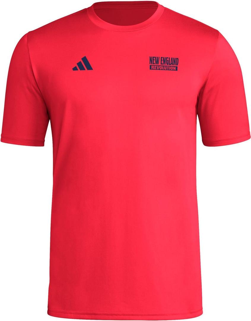 Adidas Mens New England Revolution Local Warp Pre-Game Short Sleeve T-Shirt (S)