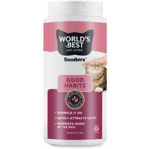 WORLD'S BEST CAT LITTER Boosters Good Habits | Natural and Sustainable Cat Litter Additive | Attracts Your Cat to The Litter Box and Helps Avoid Accidents | Plant-Based Attractant | 18 oz Canister