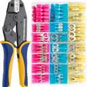 haisstronica Crimping Tool for Heat Shrink Connectors HS-8327 with 280PCS Marine Grade Heat Shrink Wire Connectors,Tinned Red Copper AWG 22-10 Electrical Ring Fork Spade Splice(3 Colors/21 Size)
