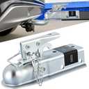 Nilight Straight Trailer Coupler with Security Latch&Chain for 1-7/8 Inch Hitch Ball, 2-Inch Channel,2000 LBS, Heavy Duty Trailler Tongue Coupler for Station Wagon, Truck, Bolted & welded installation