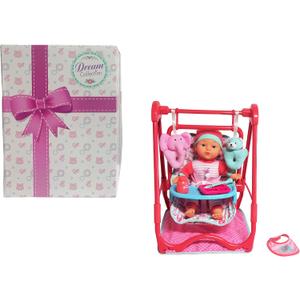 DREAM COLLECTION, Baby Doll 4-in-1 High Chair Play Set - Lifelike Baby Doll and Accessories for Realistic Pretend Play, Posable Soft Toy - 12 (Teal & Magenta)