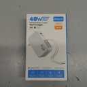 4 in 1 Retractable Wall Charger with Dual Cables,40W Retractable Phone Charger Wall Plug with Dual USB Ports,20W USB C Chargers Block Fast Charging for iPhone 17 16 15 14 13,LG, Galaxy S24 23,Pixel (White)