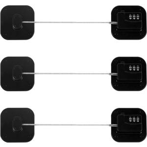 Refrigerator Lock, Heavy Duty Fridge Lock, Combination Lock for Refrigerator Cabinets, Drawers, Safety Lock, Easy Install No Keys Needed (Black-3Pack)