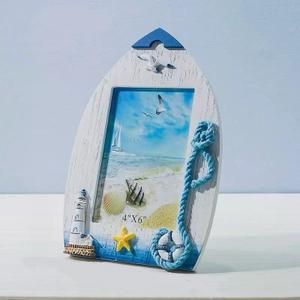 Wooden Photo Frames 4X6 Ocean Photo Frame in Mediterranean For Nautical Themed Home Decoration (4X6 Inch,1pc)