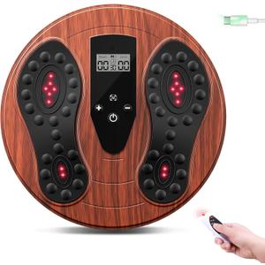 EMS Foot Massager with Infrared Therapy for Neuropathy & Pain Relief  Rechargeable Electric Muscle & Nerve Stimulator for Feet & Calves, Blood Circulation Booster, Plantar Fasciitis Relief (Brown)