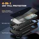 Diaclara Designed for iPhone 15 Case, [with Privacy Screen Protector] [Anti Spy] [Military Grade Drop Protection] Heavy Duty Full-Body Shockproof Phone Case, Black