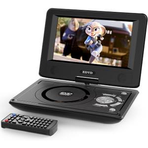 11.5" Portable DVD Player for Kids and Car, 9.5" Swivel HD Screen with 4-6 Hours Built-in Battery, Support Sync Screen to TV, Support SD Card/USB/Multiple Disc Formats (Black)