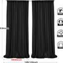 PARTISKY 10ftx7ft Black Chiffon Backdrop Curtains, Wrinkle-Free Sheer Fabric Photo Drapes for Wedding Ceremony Arch Birthday Baby Shower Photography Stage Decor 5ft x 7ft, 2 Panel