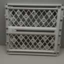 MYPET North States Paws Portable Pet Gate: 26-40" Wide. Pressure Mount. No Tools Needed. Made in USA. Dog Gate 23" Tall, Expandable, Durable Dog Gates for Doorways, Light Gray