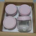 Overnight Oats Containers with Lids, 10oz Glass Jars with Lids 4 pcs, Pink, Wide Mouth Mason Jars for Salad, Yogurt, Snacks, Meal Prep