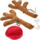 ibasenice 1set Reindeer Antler Car Decoration Kit Holiday Auto Accessories Easy Installation for Suvs and Trucks Festive Christmas Spirit for All Vehicles (39X16CM, Khaki)
