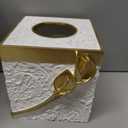 Hymmah Modern Square Tissue Box Cover Holder,Bathroom Accessories Decor Unique Design Tissue Box Cover for Bathroom Vanity Counter Tops Also Great for Bedrooms and Living Rooms