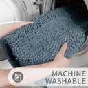 Yimobra Bathroom Rugs Sets 2 Piece, Soft Absorbent Chenille Bath Mat and U-Shaped Toilet Rug, Non Slip Machine Washable Quick Dry, Plush Shower Rugs for Bathroom Floor, 24"x17"+24"x20", Denim Blue