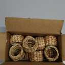 18 Pcs Rustic Woven Napkin Rings, Table Decor Handmade Fall Napkin Rings, Farmhouse Rustic Woven Napkins Holders by Natural Gourd Grass, for Thanksgiving, Christmas, New Year, Easter, Wedding