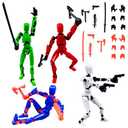 Anditoy 4 Pack T13 Action Figure Set Assembly Completed 3D Printed Multi-Jointed Movable Action Figure Toys Desktop Toys for Men Teens Adults Kids Christmas Stocking Stuffers Gifts