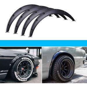 DREAMIZER 80cm Fender Flares Universal for Cars - Wide Body Kit 35mm Flexible Black Widebody Kit Off-road Durable Wheel Arch Protector for Car SUV