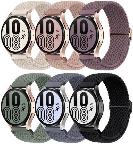 Knossen 20mm Watch Bands Compatible with Samsung Galaxy Watch 7 FE 6 5 4 40mm 44mm, Galaxy Watch 6 4 Classic, Galaxy Watch 5Pro, Galaxy Watch 3 41mm, Galaxy Active2, 3Pack Stretchy Watch Straps for Women and Men