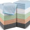 Orighty Washcloths Bulk Towels Set 50 Pack, Highly Absorbent and Soft Feel Microfiber Face Cloths, Multi-Purpose Wash Cloths & Hand Towels for Bathroom, Hotel, Spa, and Gym, 12x12 Inch, Multi-Color