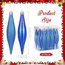 16 Pcs Large Droplet Christmas Ornaments 6 Inch Christmas Droplet Tree Ornaments Xmas Tree Hanging Decorations Shatterproof Glitter Mercury Baubles for Xmas Holiday Decoration (Navy Blue)